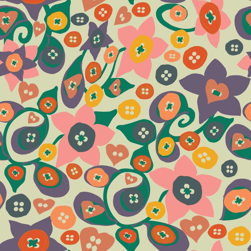 Floral Buttons, Small Repeat